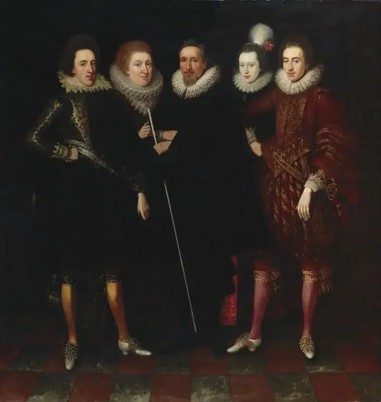 The 1st Earl of Monmouth and his family attributed to Paul van Somer oil on canvas, circa 1617