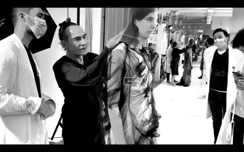John Galliano working in Atelier