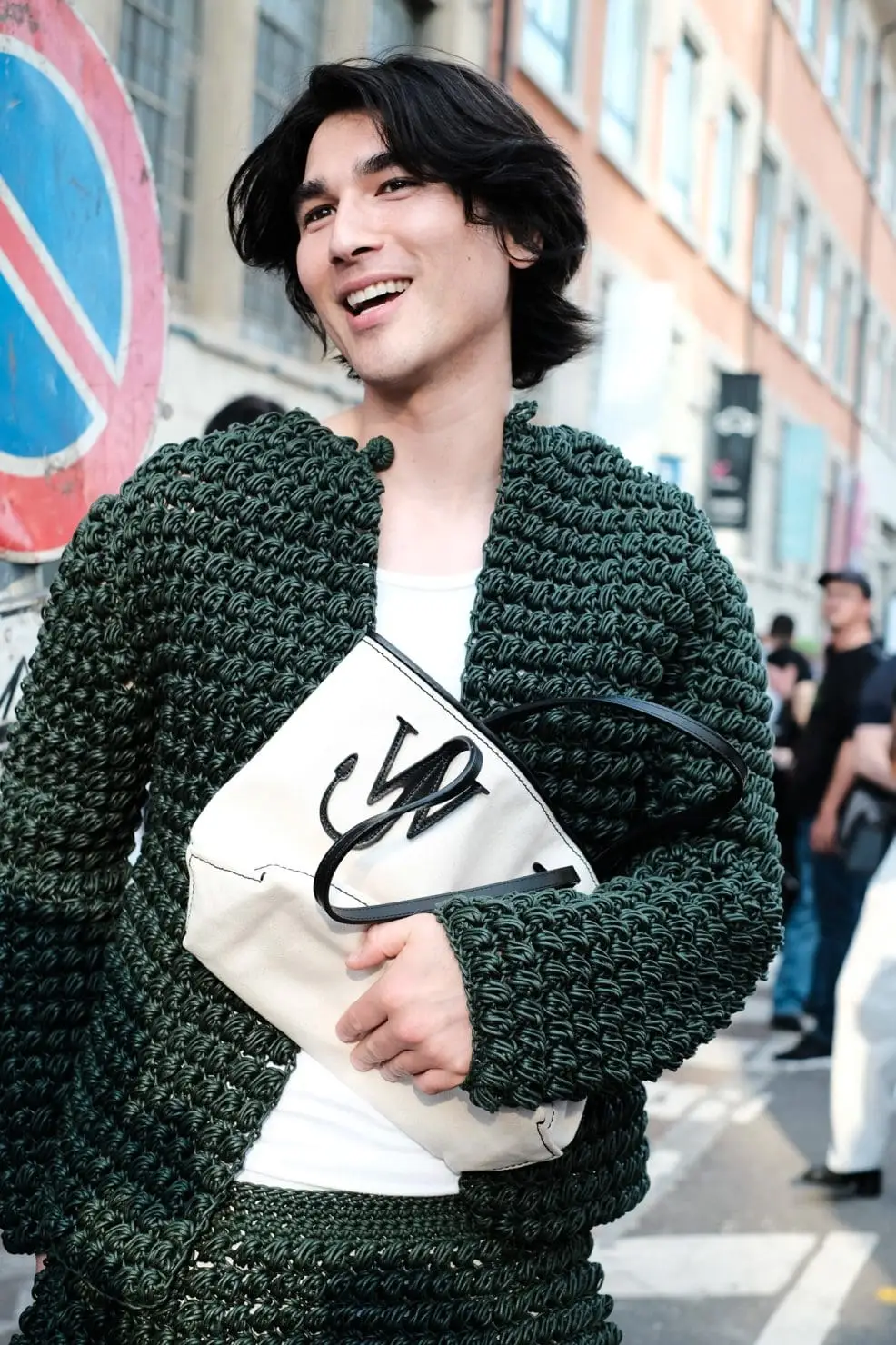 Blake Abbie (王立民）arriving at JW Anderson show