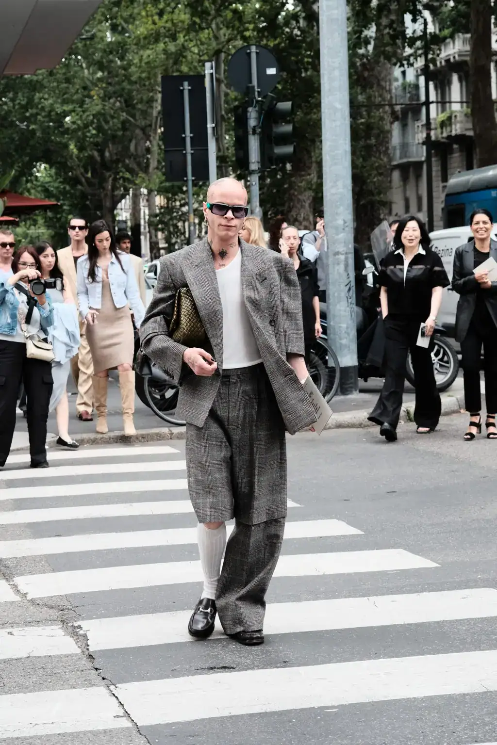 Nikita Vlassenko arriving at Dolce & Gabbana show during Milan Fashion Week Menswear 25SS