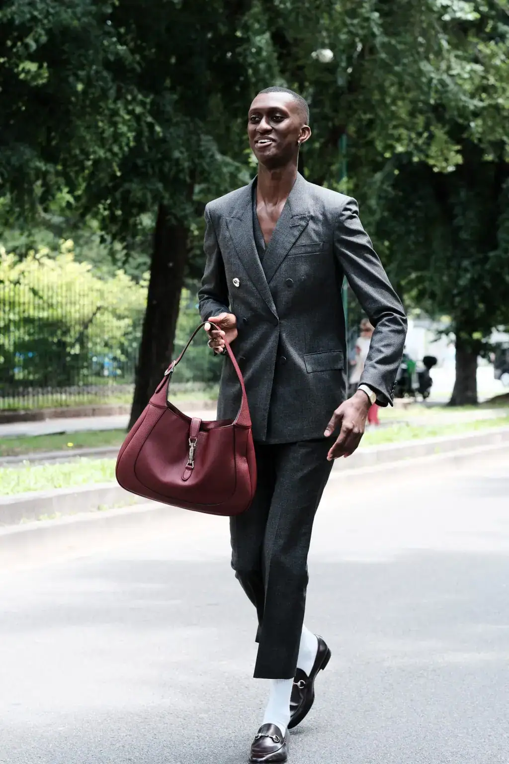 Alioune Badara Fall in GUCCI during Milan Fashion Week Menswear 2025 Spring/Summer