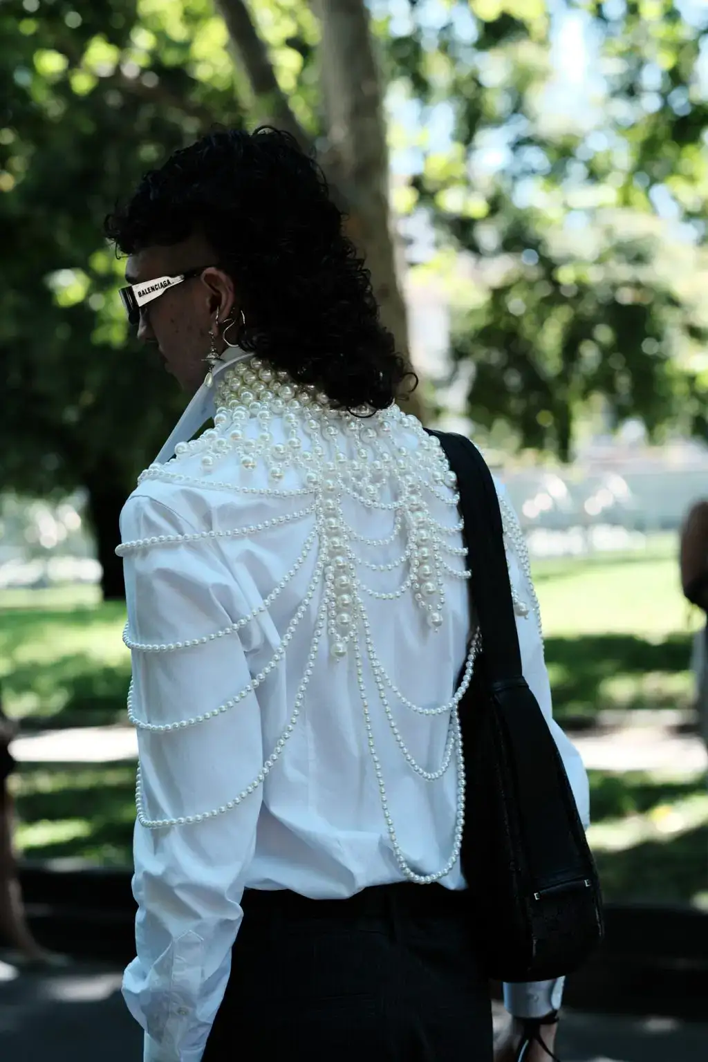A guest at GUCCI show, during the Milan Fashion Week Menswear Spring/Summer 2025