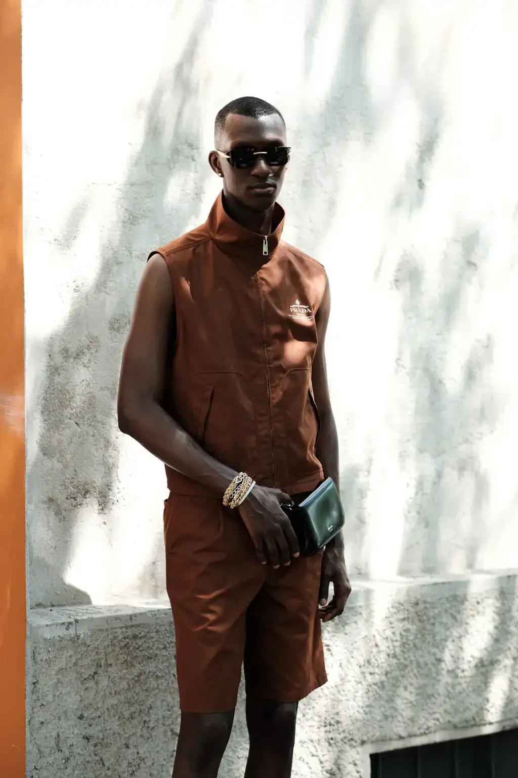 Alioune Badara Fall in Prada during Milan Fashion Week Menswear 2025 Spring/Summer by Agnes Select