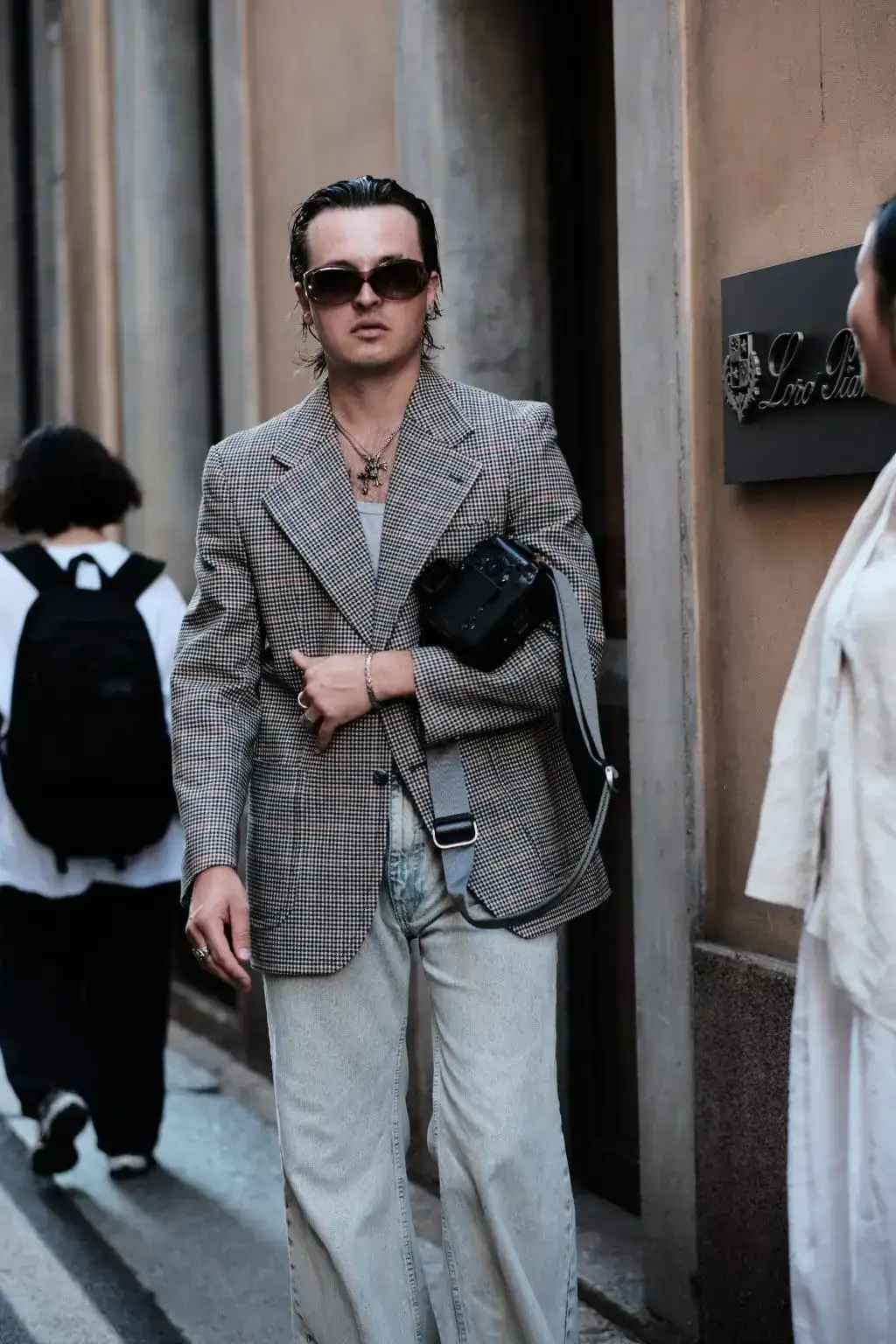 Stylish Photographer during Milan Fashion Week Menswear 25 SS