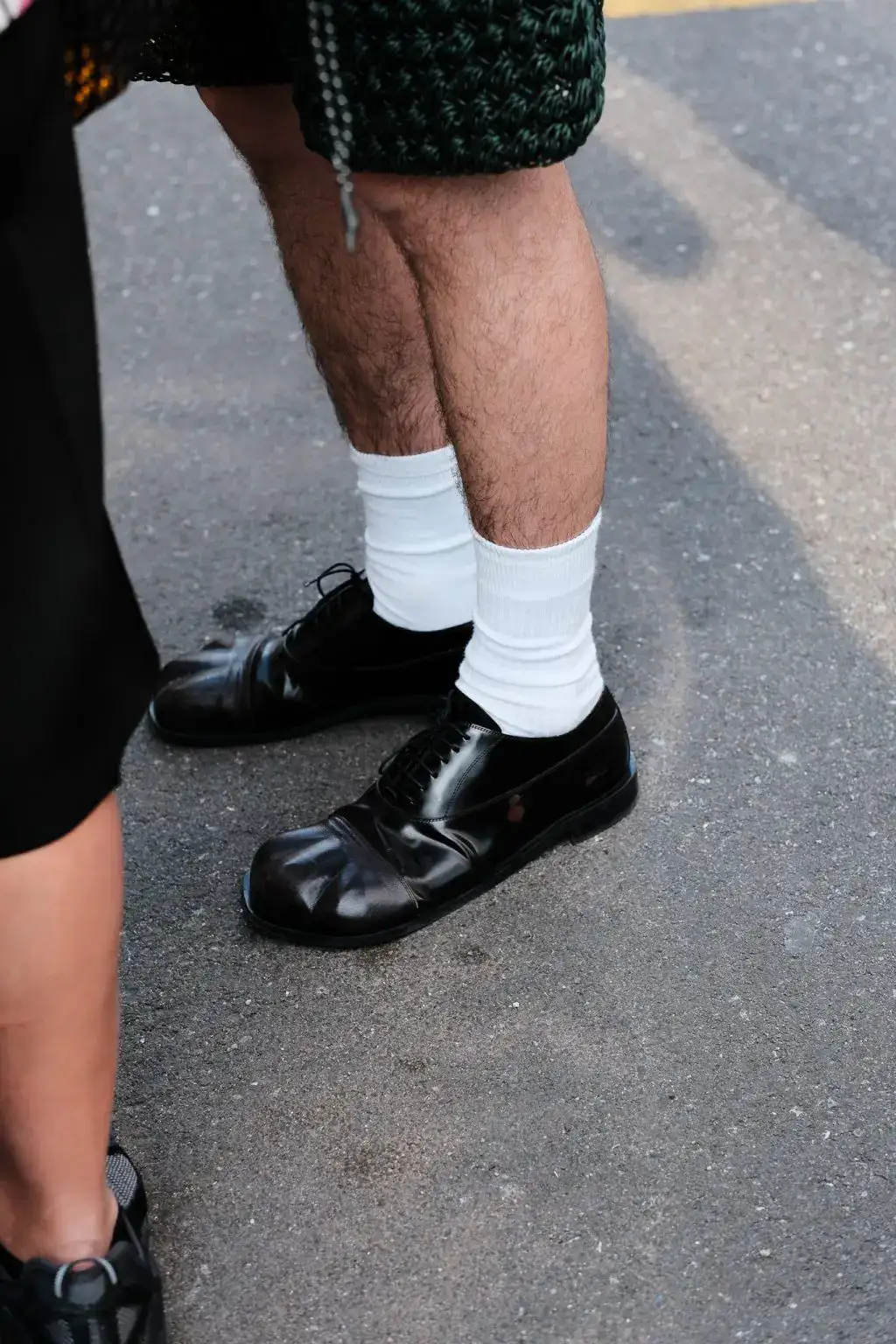 Shoe details at JW Anderson 25ss show during MFW